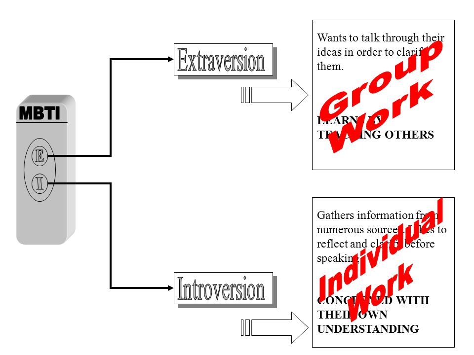 Group Work Individual Work E Extraversion Introversion