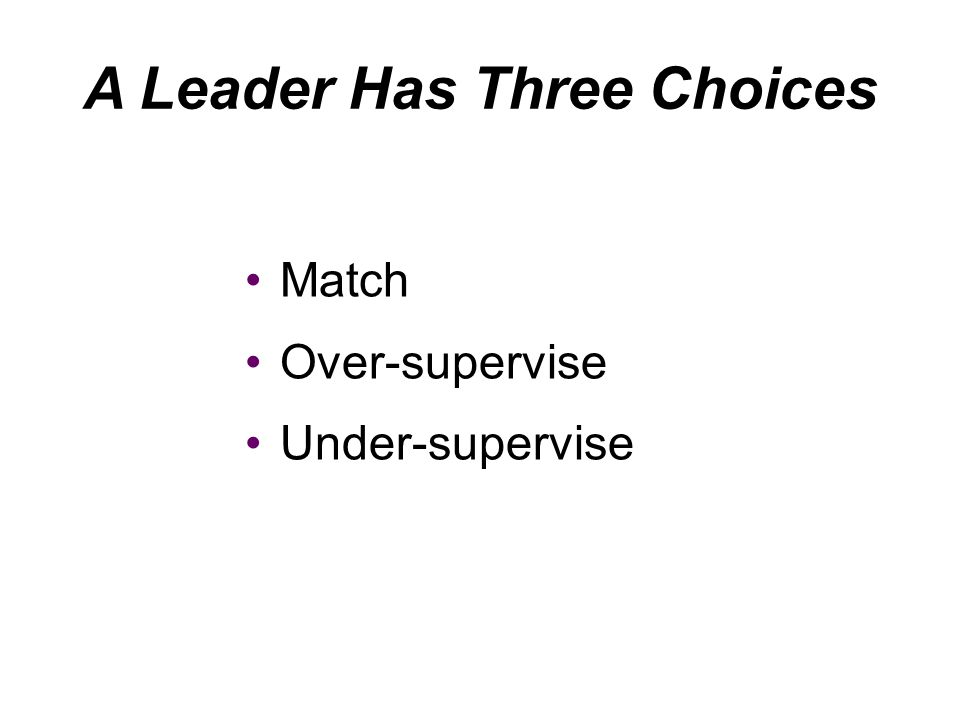 A Leader Has Three Choices