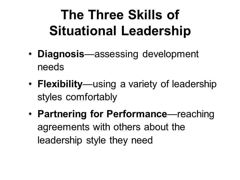 The Three Skills of Situational Leadership