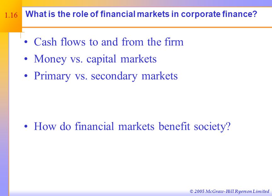 Cash Flows to and from the Firm