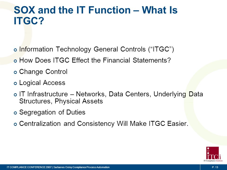 SOX and the IT Function – Using IT To Automate Controls