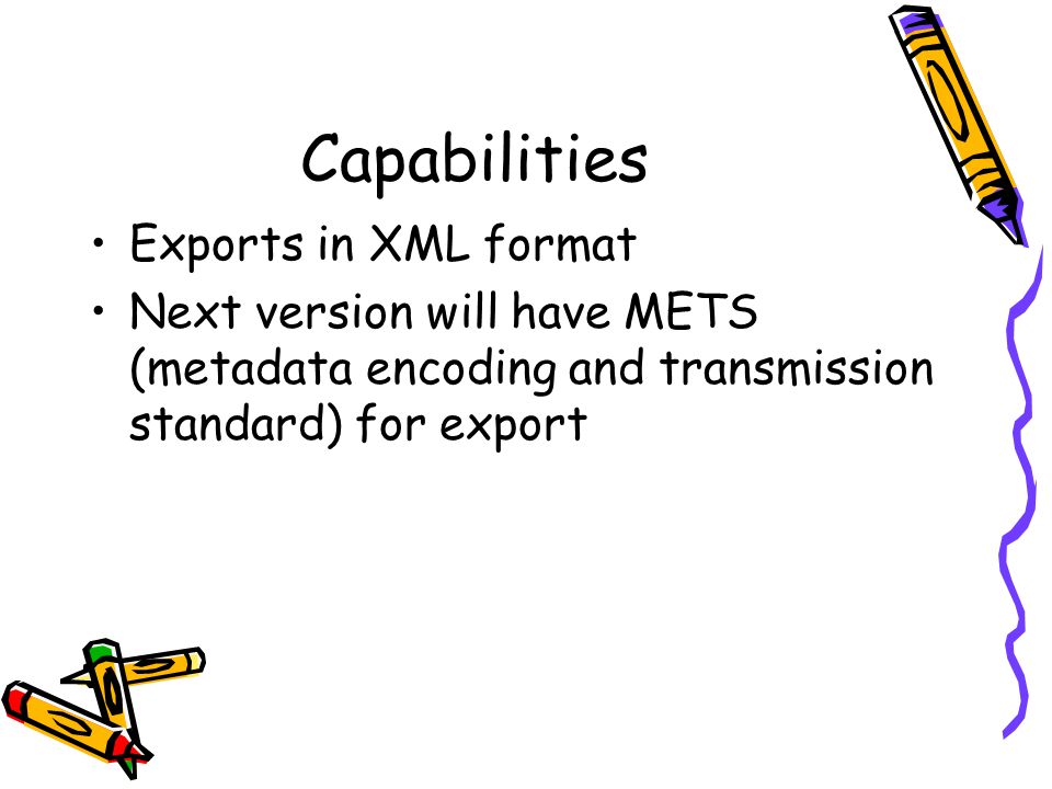 Capabilities Exports in XML format