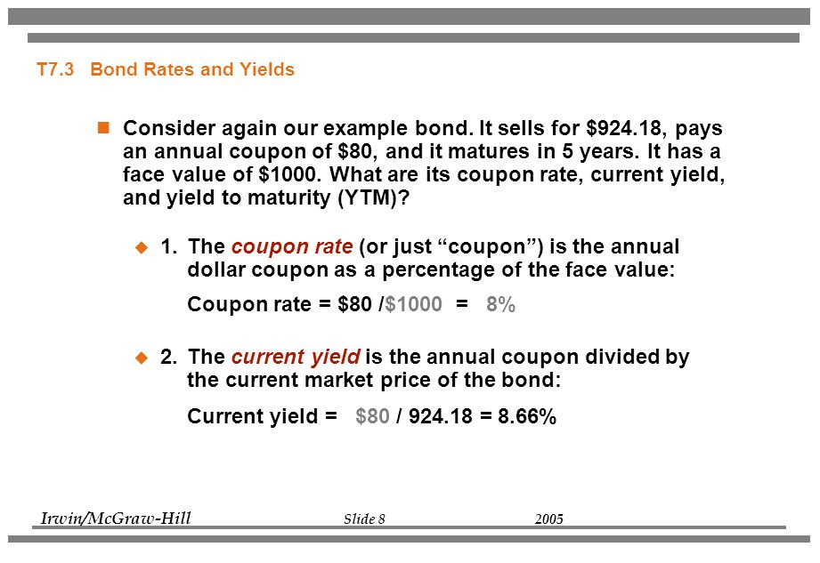 Bond Yield To Maturity Bond Yield To Maturity