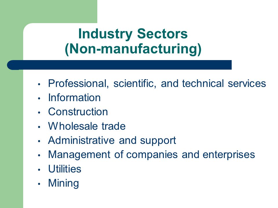 Industry Sectors (Non-manufacturing)