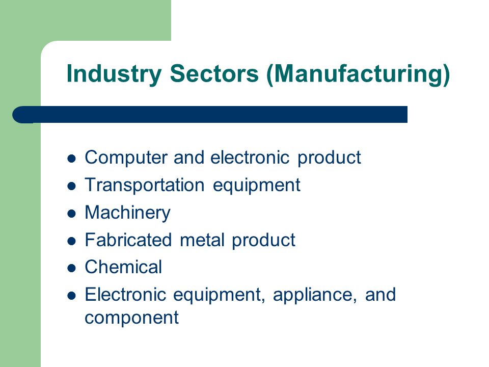 Industry Sectors (Manufacturing)