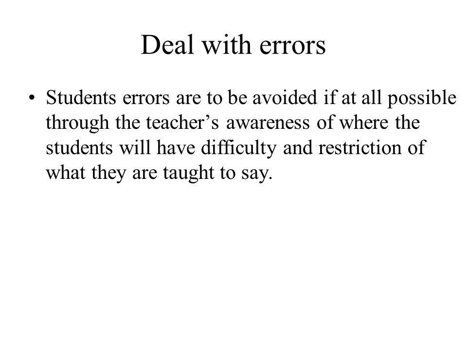 Deal with errors