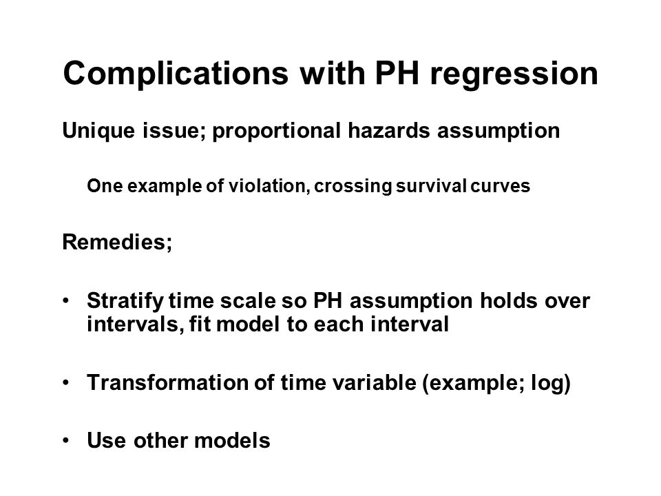 Complications with PH regression