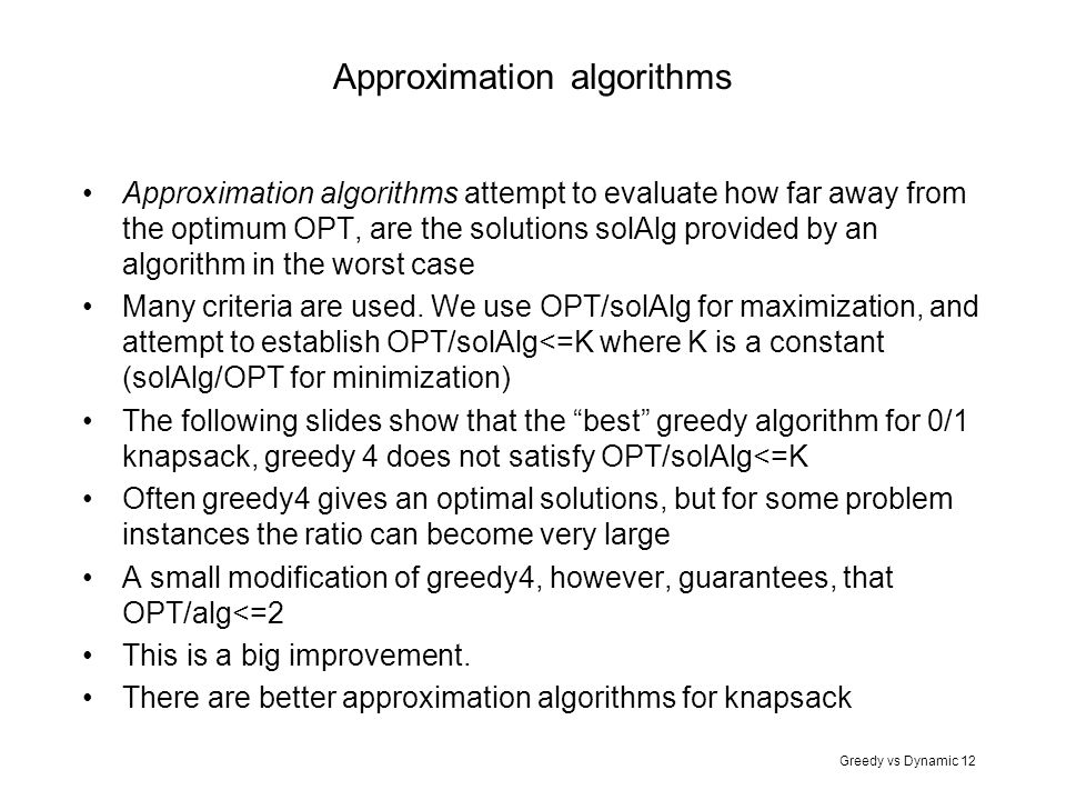 Approximation algorithms