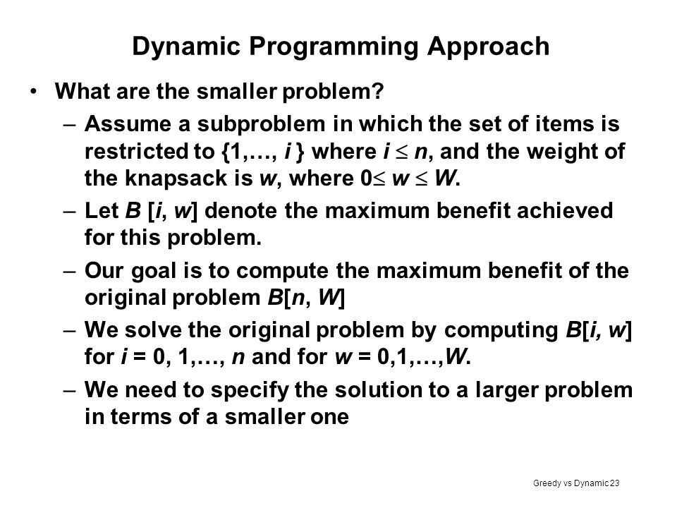 Dynamic Programming Approach