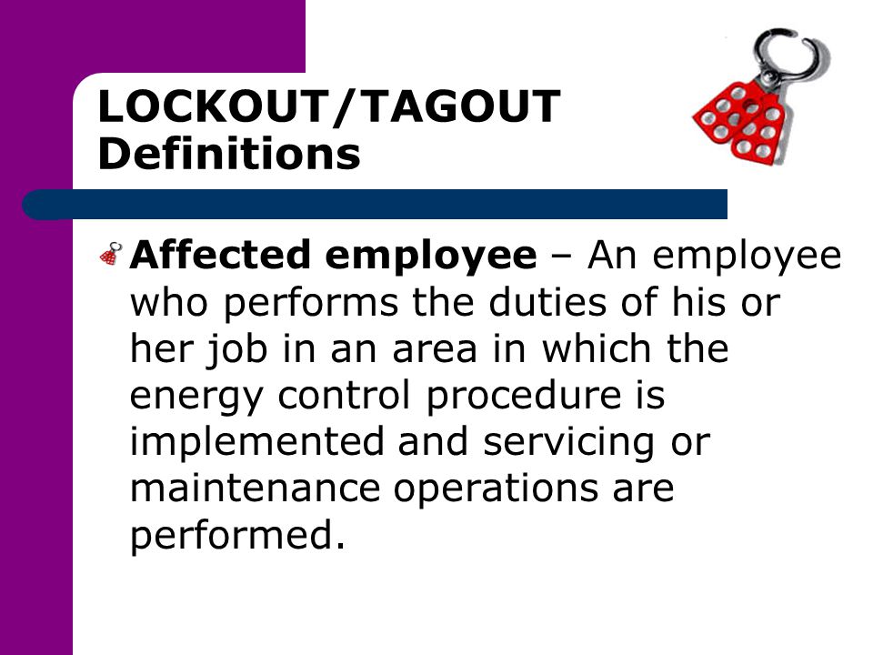 LOCKOUT/TAGOUT Definitions