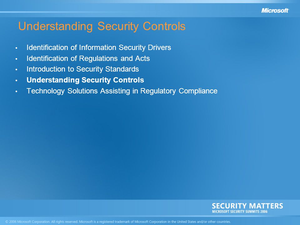 Understanding Security Controls