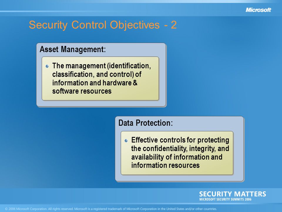 Security Control Objectives - 2