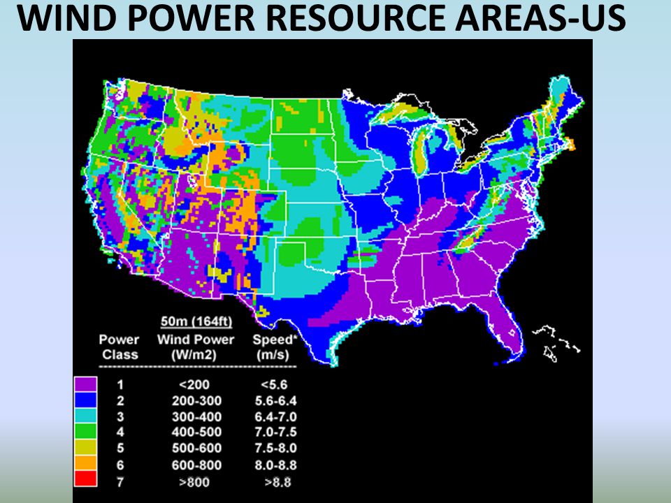 WIND POWER RESOURCE AREAS-US
