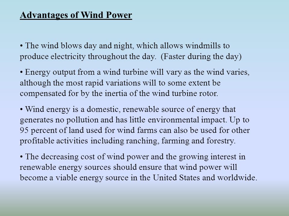 Advantages of Wind Power