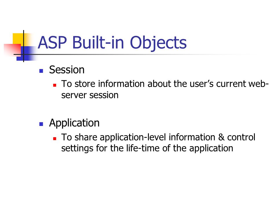 ASP Built-in Objects Session Application