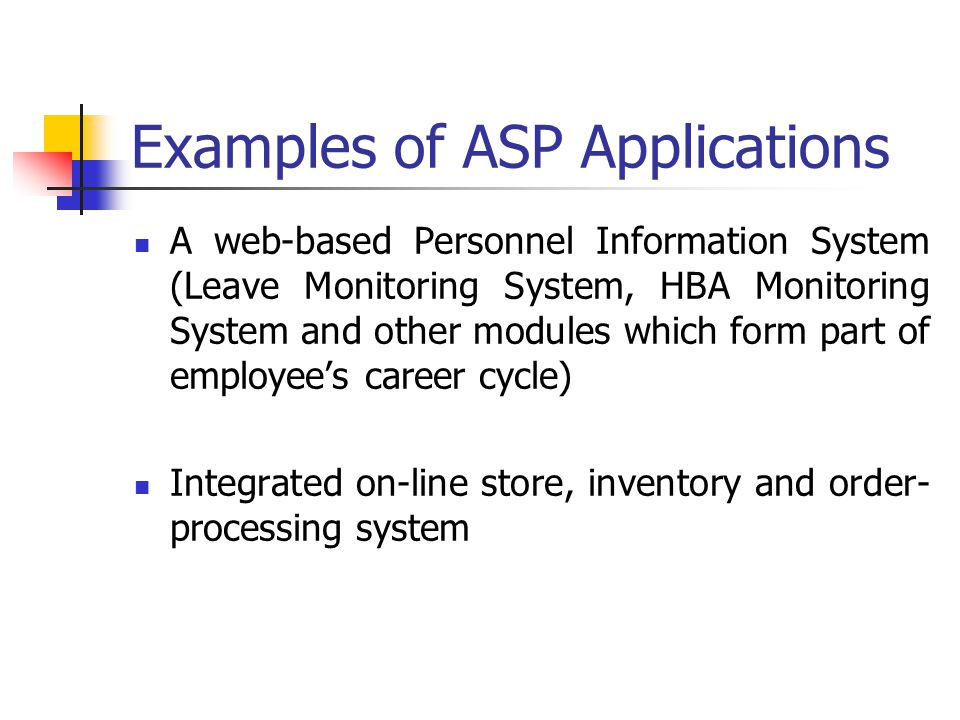 Examples of ASP Applications