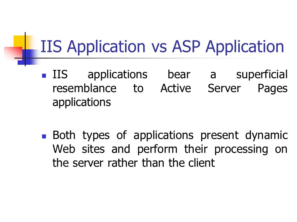 IIS Application vs ASP Application