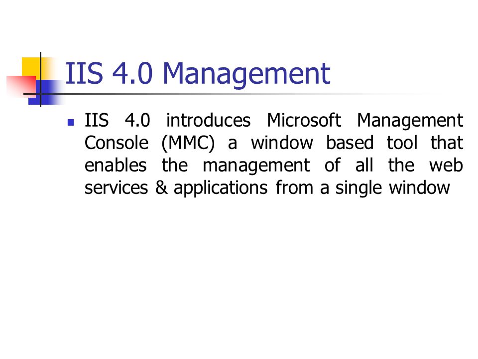 IIS 4.0 Management