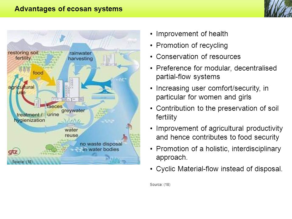 Advantages of ecosan systems