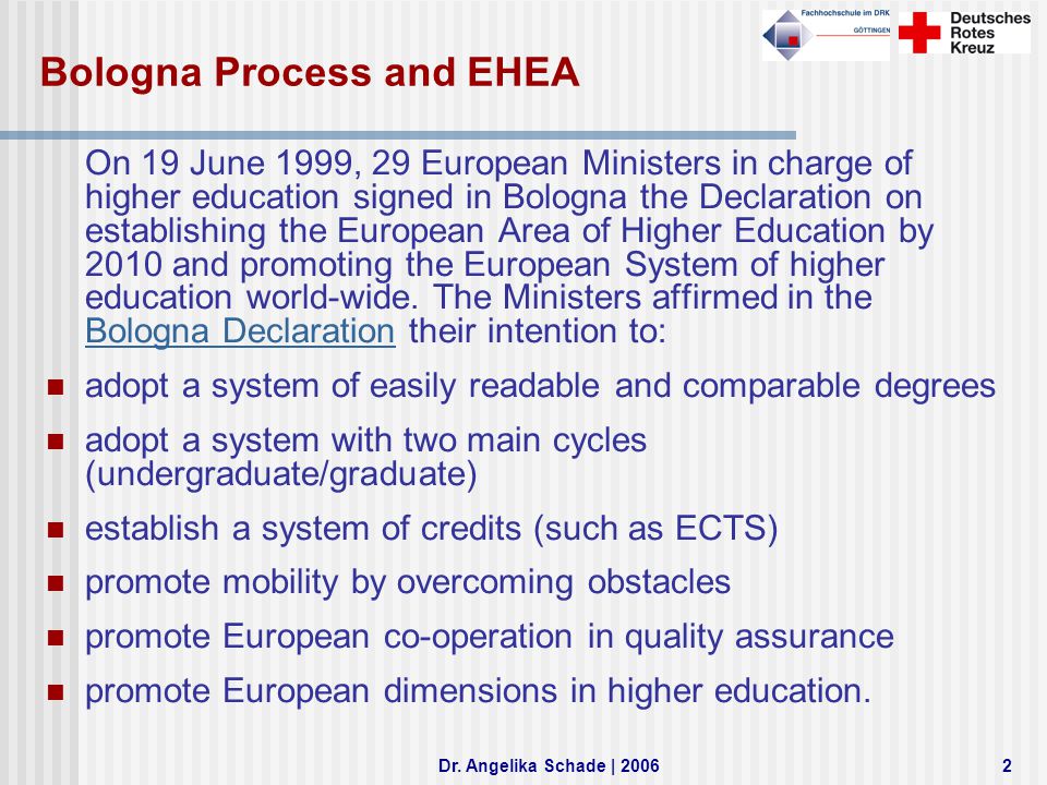 Bologna Process and EHEA