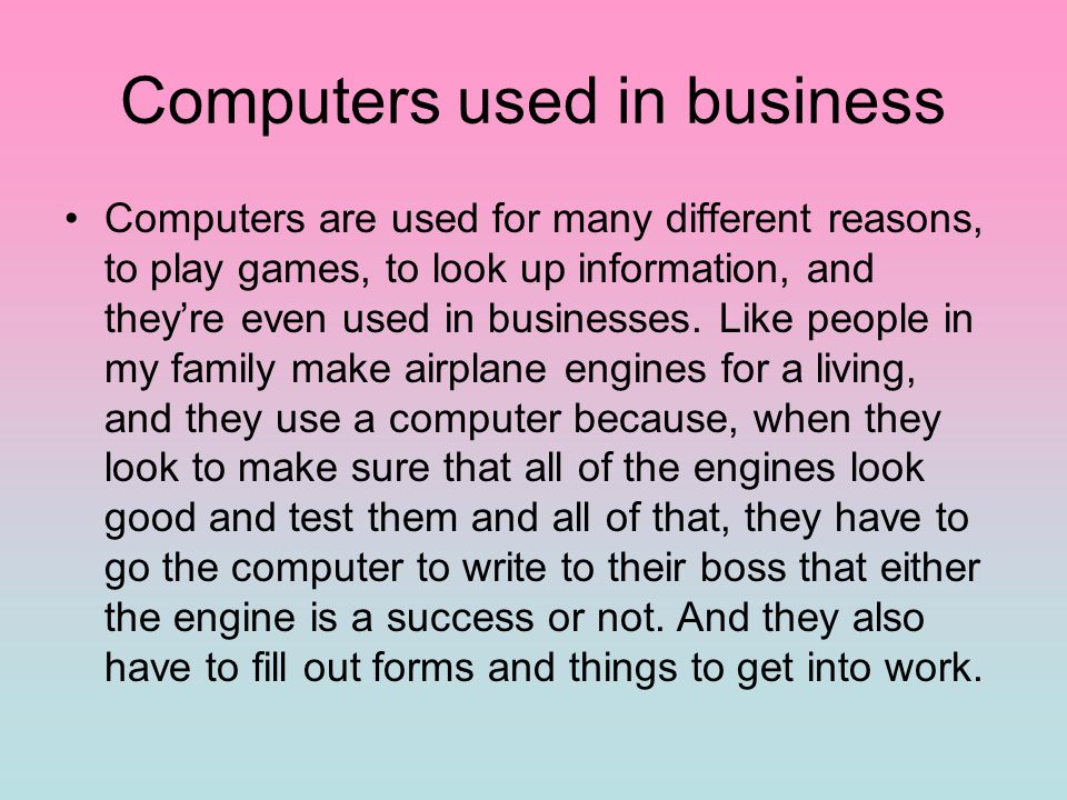 Computers used in business