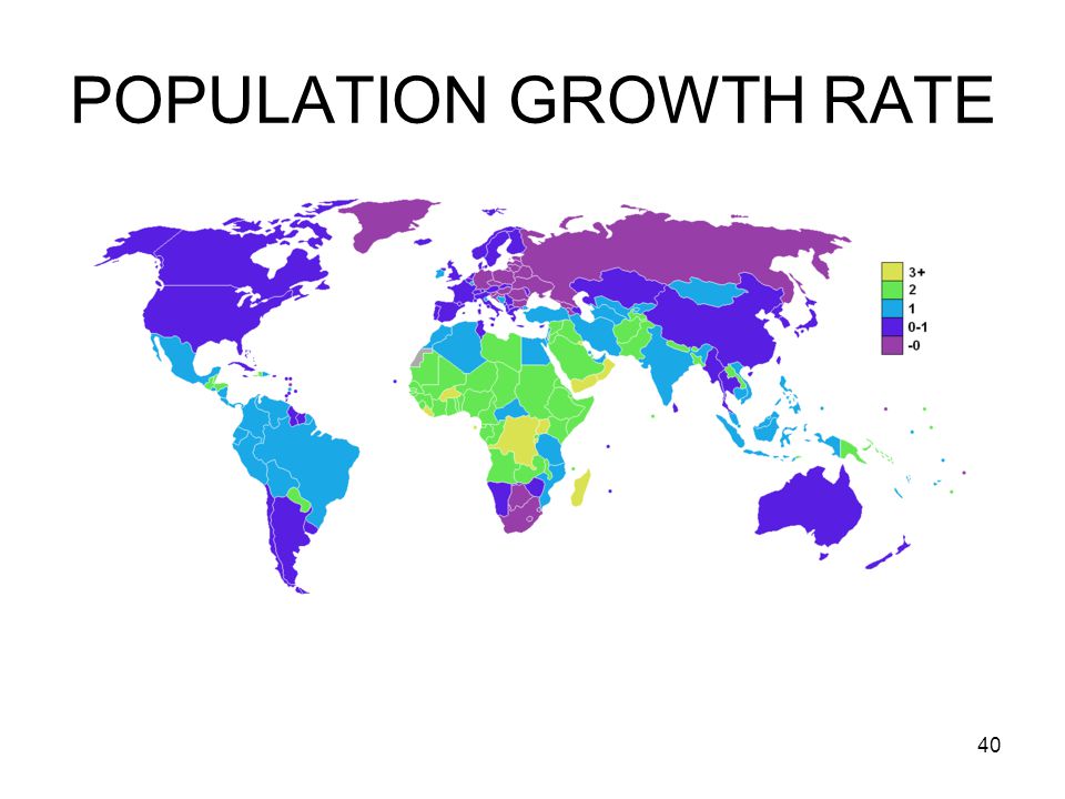 Карта мира прирост населения