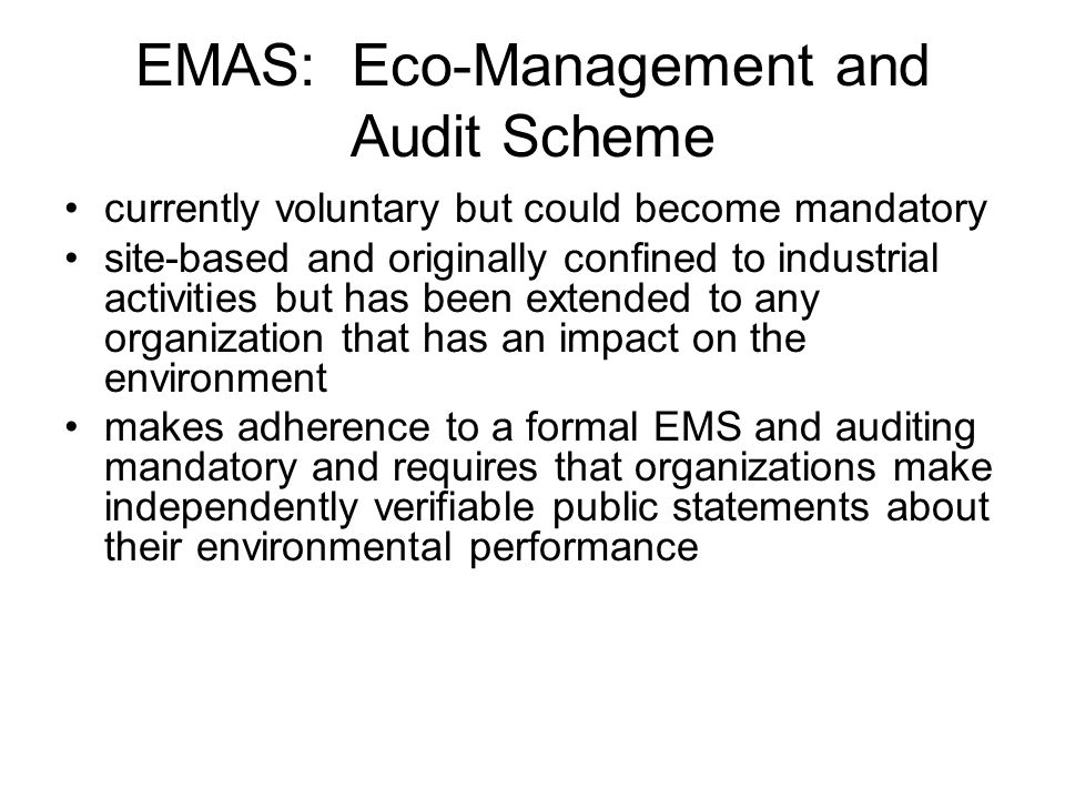 EMAS: Eco-Management and Audit Scheme