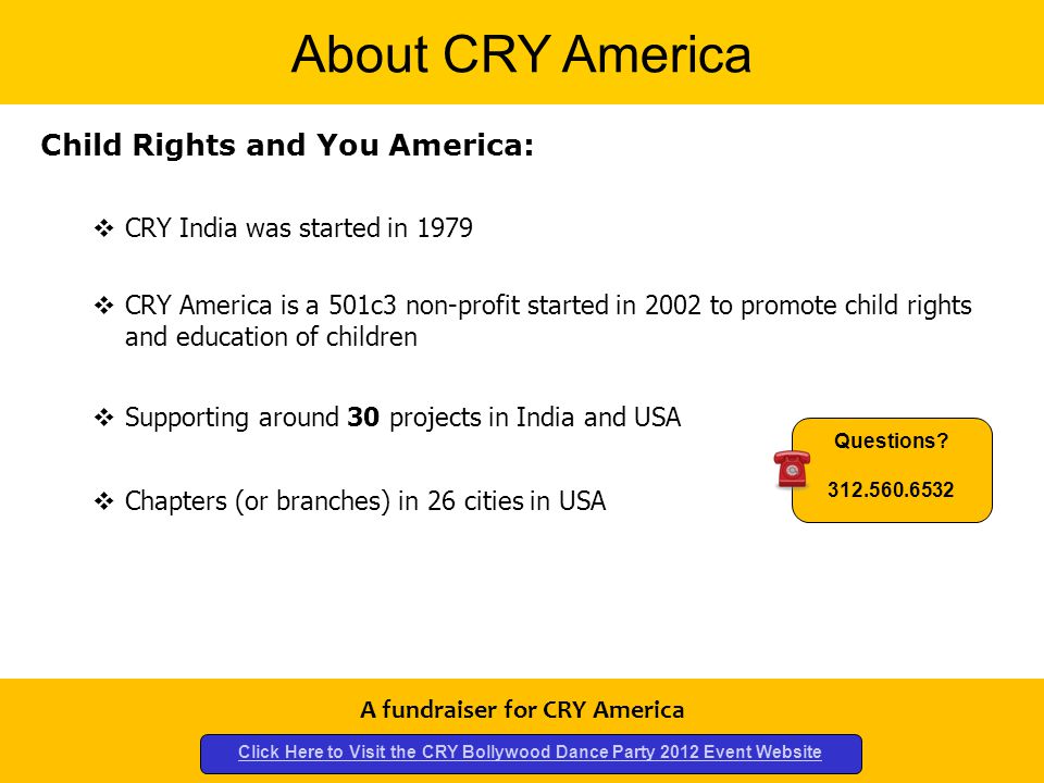 About CRY America Child Rights and You America:
