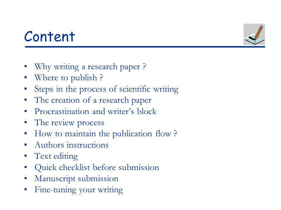 why write a research paper