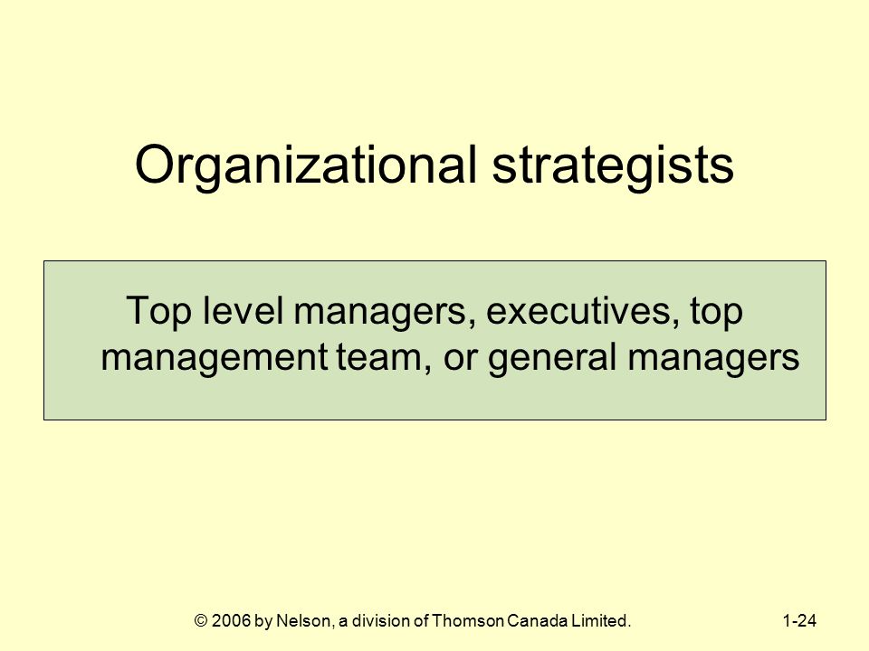 Organizational strategists