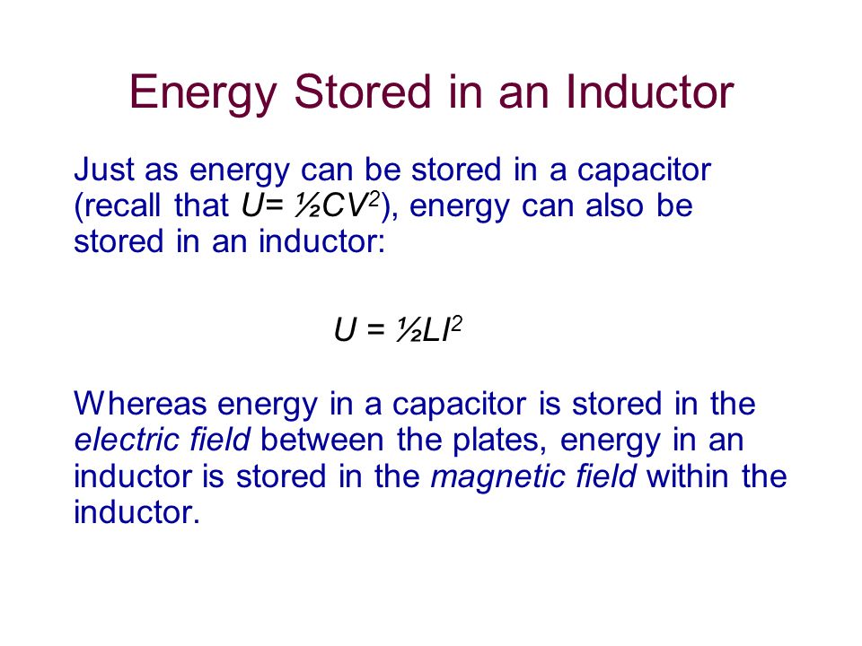 Energy Stored in an Inductor