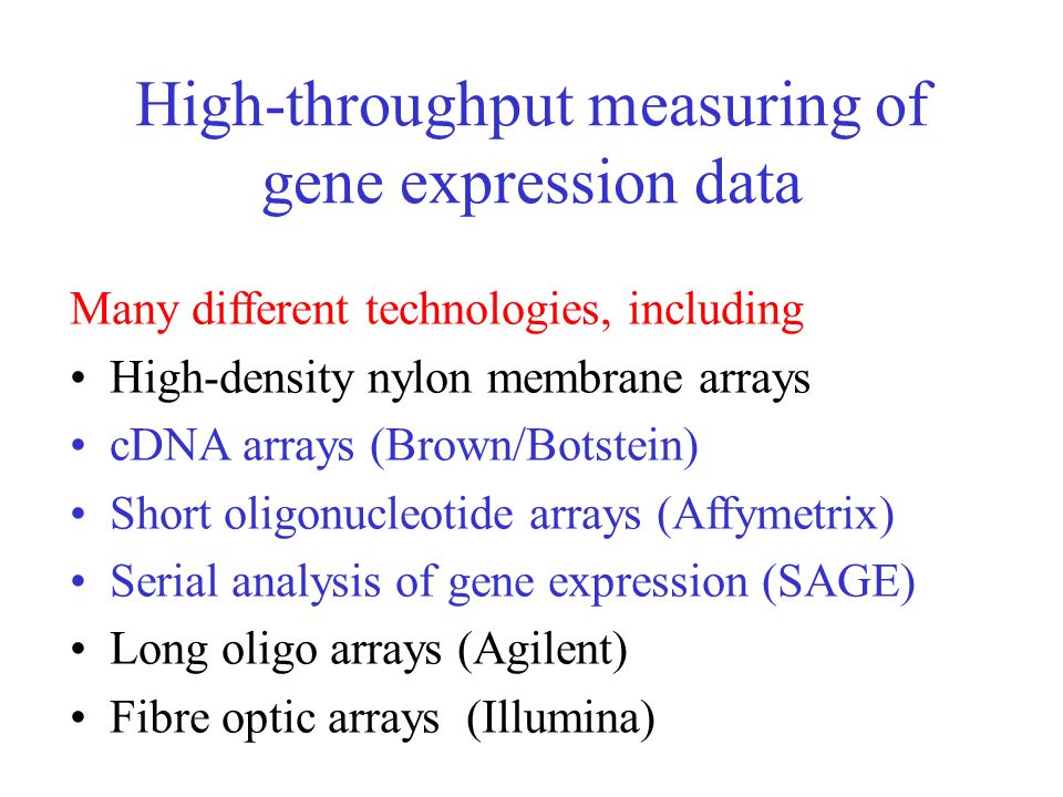 High-throughput measuring of gene expression data