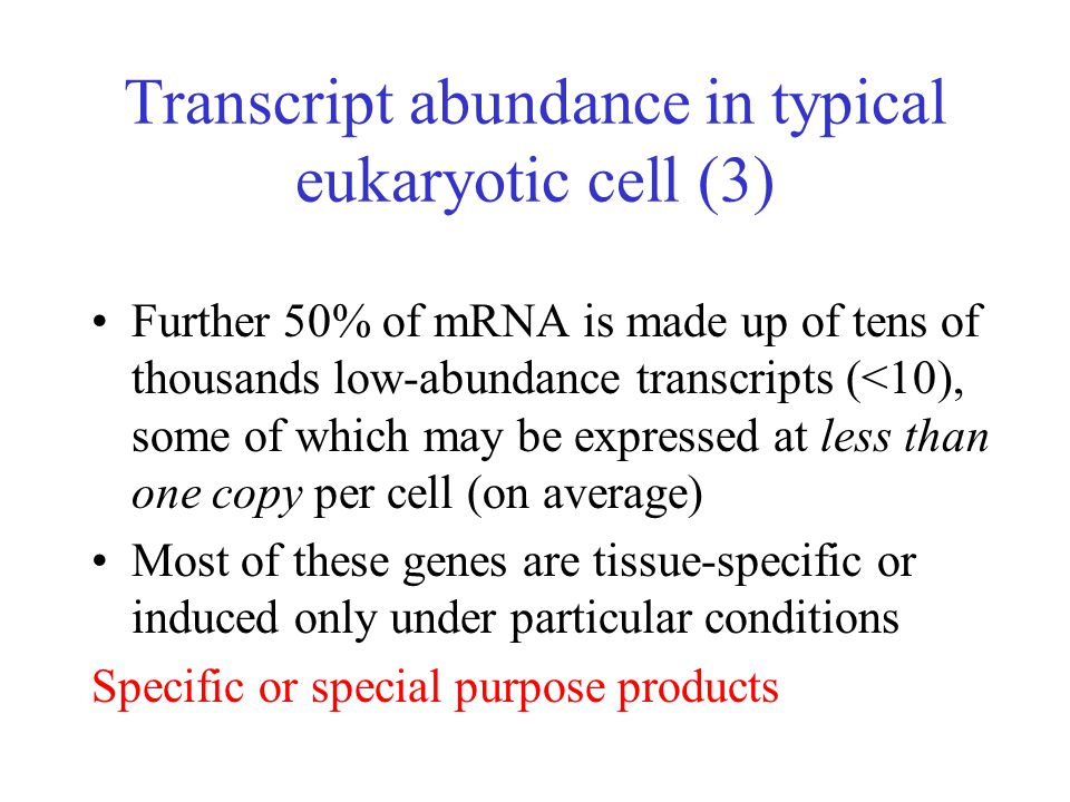 Transcript abundance in typical eukaryotic cell (3)