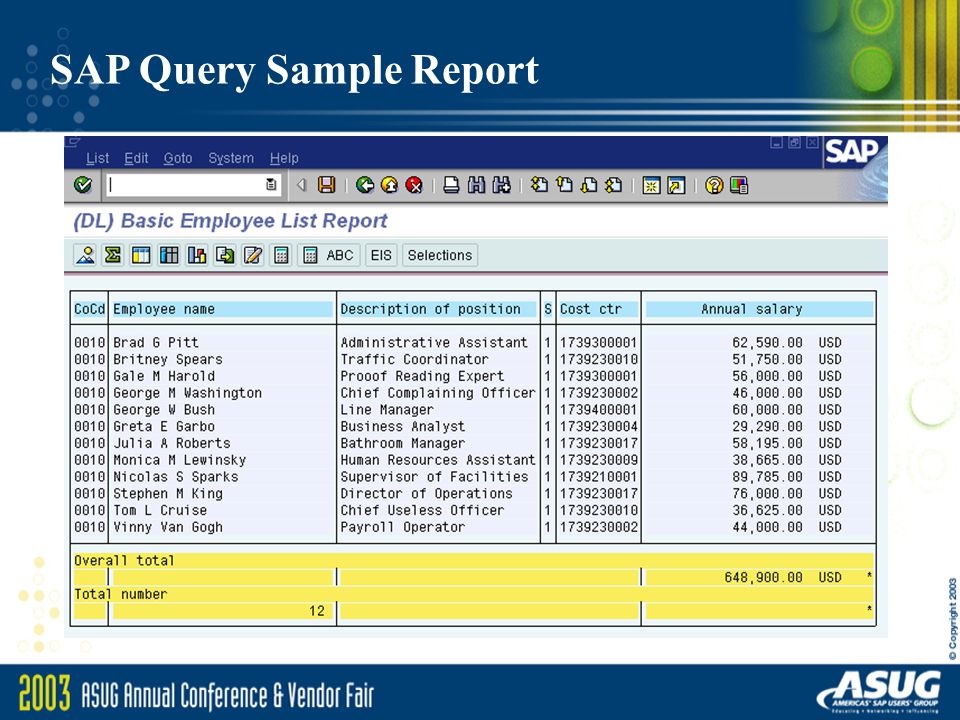 Sap Query