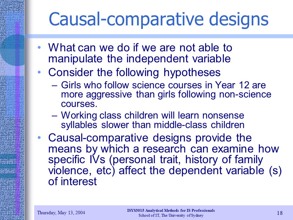 Causal-comparative designs