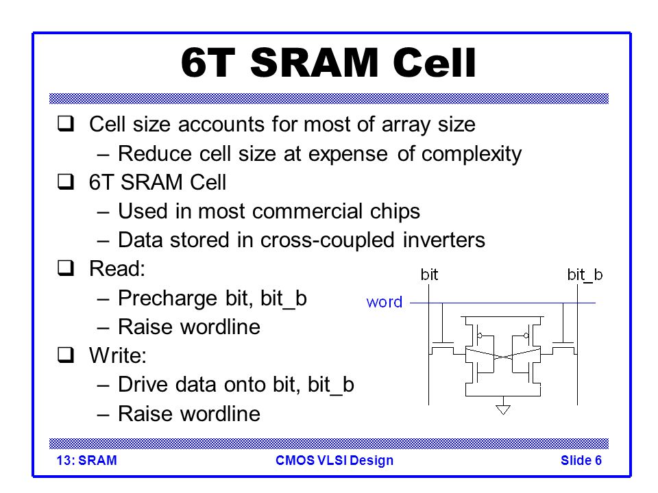 mikrobølgeovn omfavne emulsion Introduction to CMOS VLSI Design Lecture 13: SRAM - ppt video online  download
