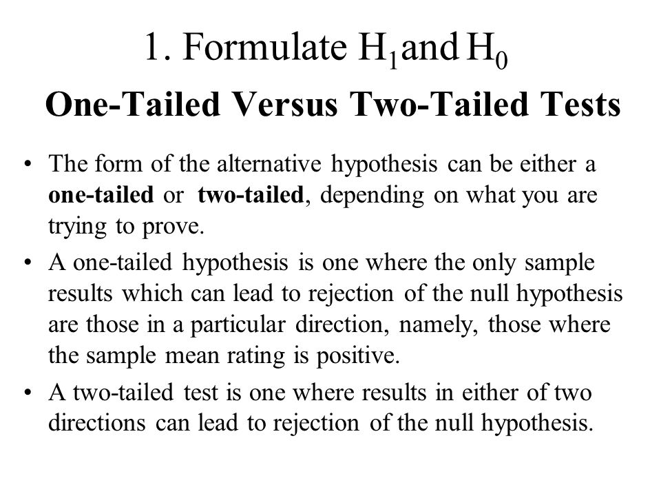 One-Tailed Versus Two-Tailed Tests