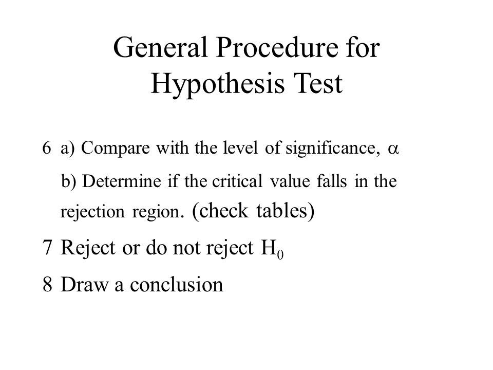 General Procedure for Hypothesis Test