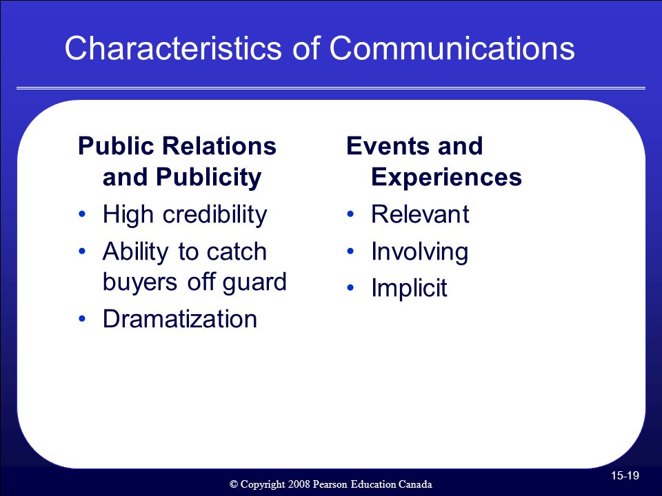 Characteristics of Communications