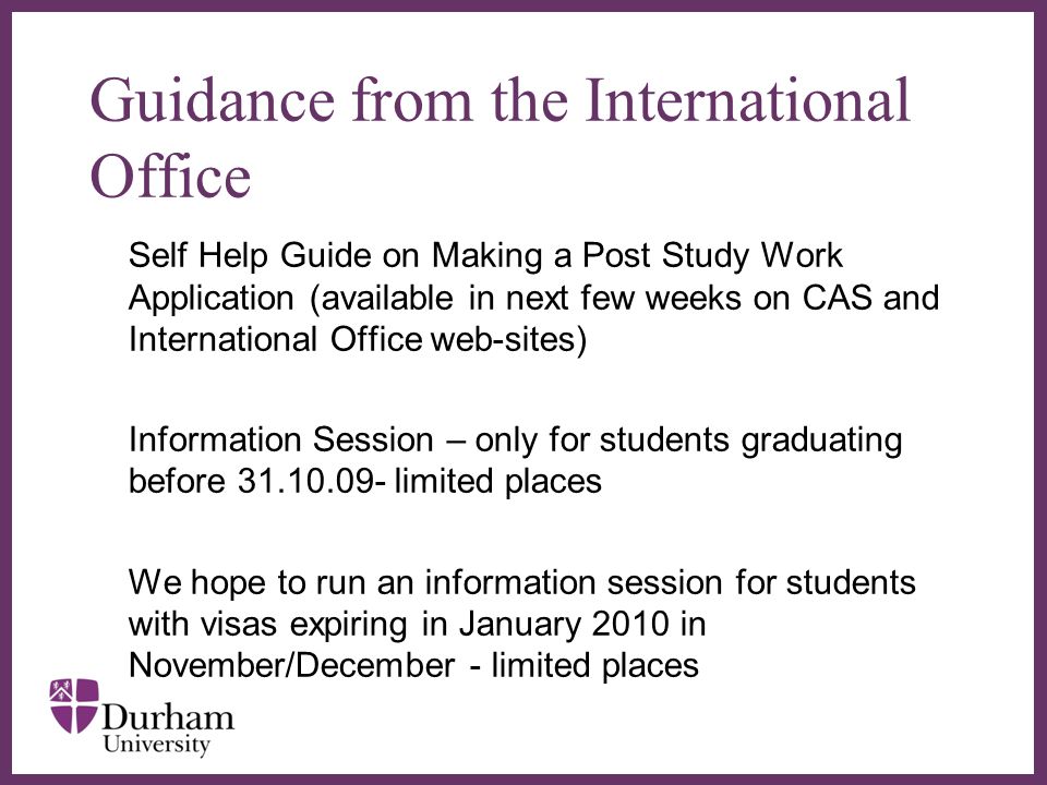 Guidance from the International Office