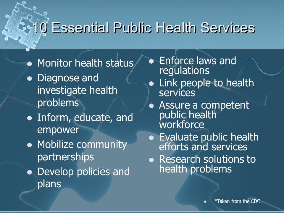 10 Essential Public Health Services