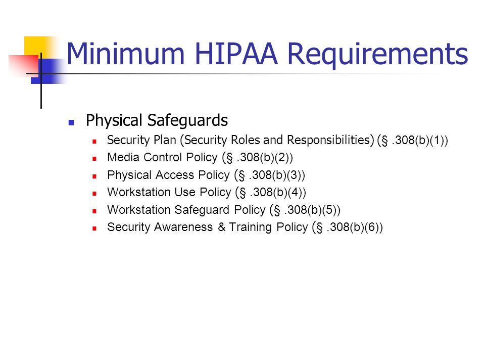 Minimum HIPAA Requirements