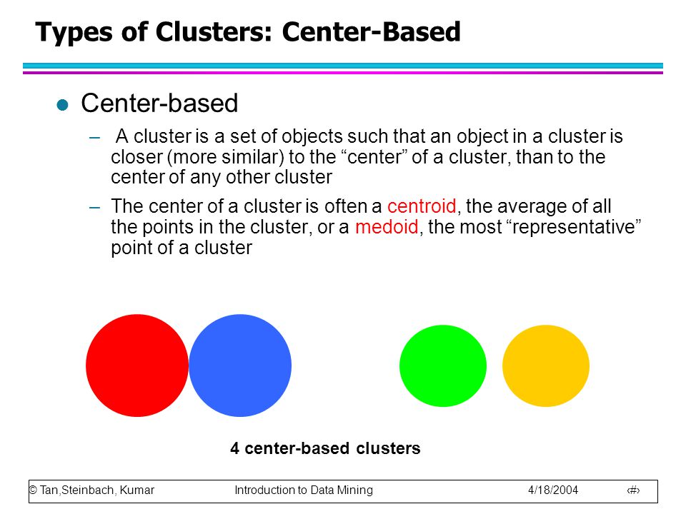 Types of Clusters: Center-Based