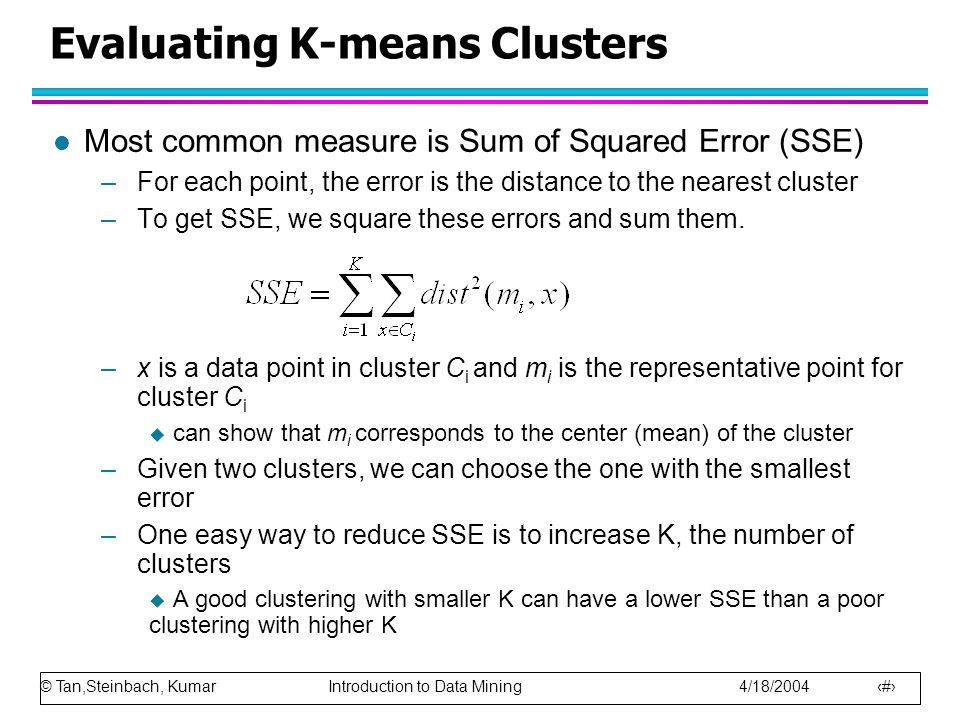 Evaluating K-means Clusters