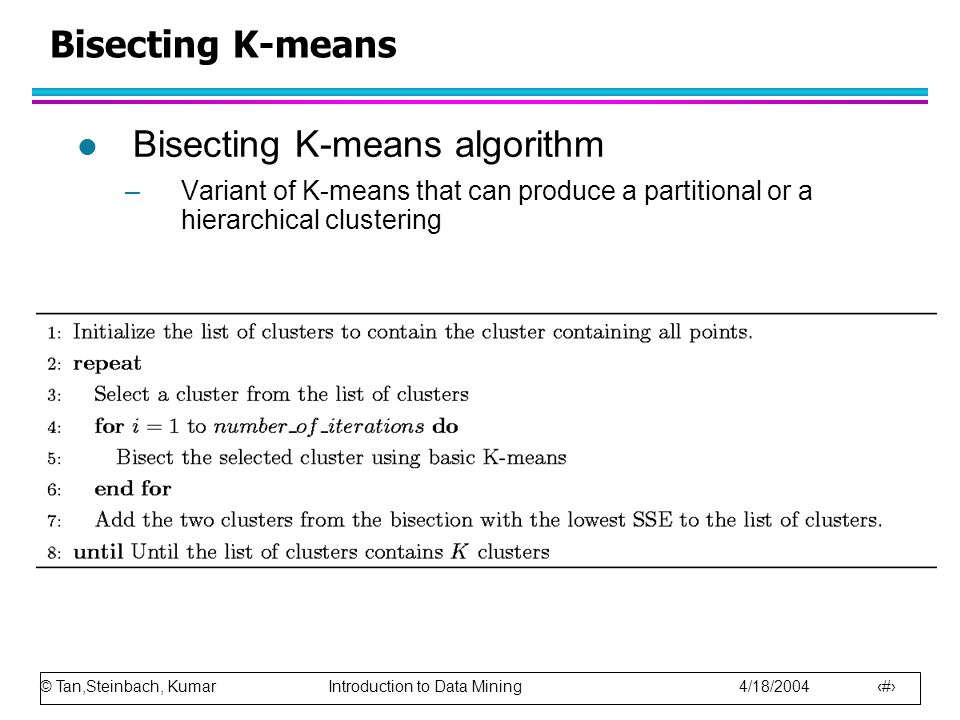 Bisecting K-means algorithm