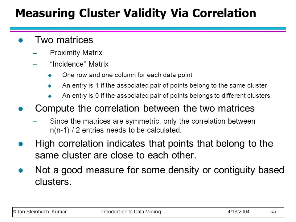 Measuring Cluster Validity Via Correlation