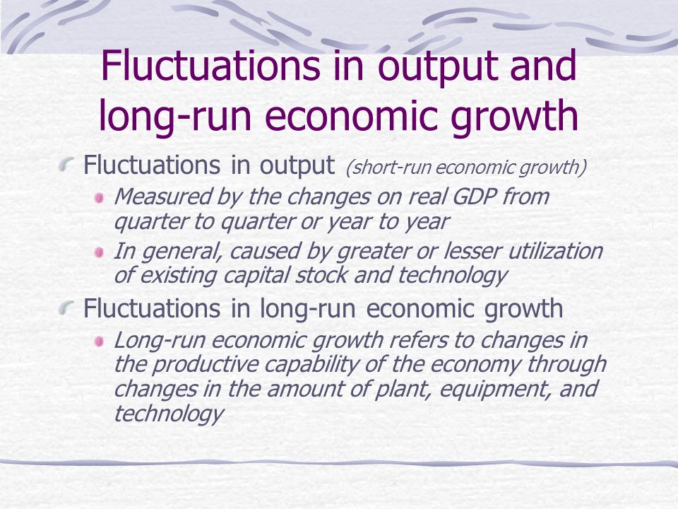 Fluctuations in output and long-run economic growth