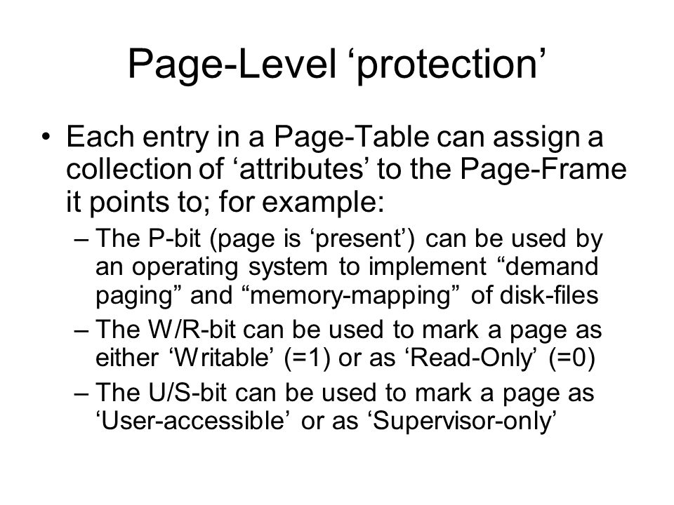 Page-Level ‘protection’