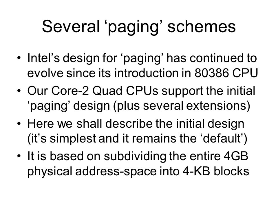 Several ‘paging’ schemes