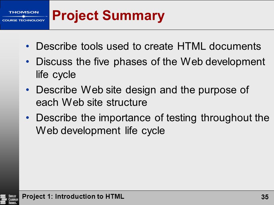 Project Summary Describe tools used to create HTML documents